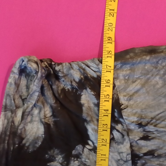 DOLLSKILL 2X CURRENT MOOD TYE DYED FOLD OVER LONG BELL BOTTOM PULL ON PANTS BLUE - Picture 7 of 11